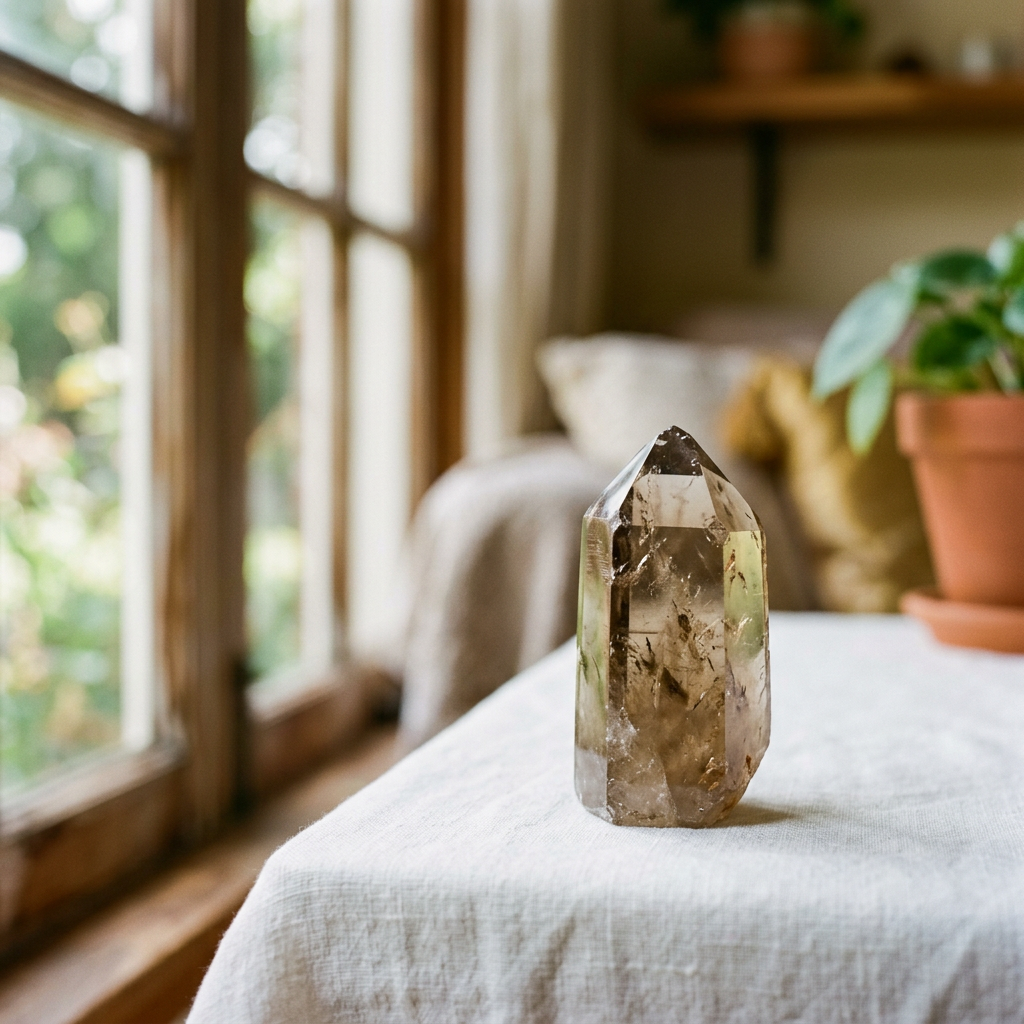 Cristal natural para una sesión de sanación energética